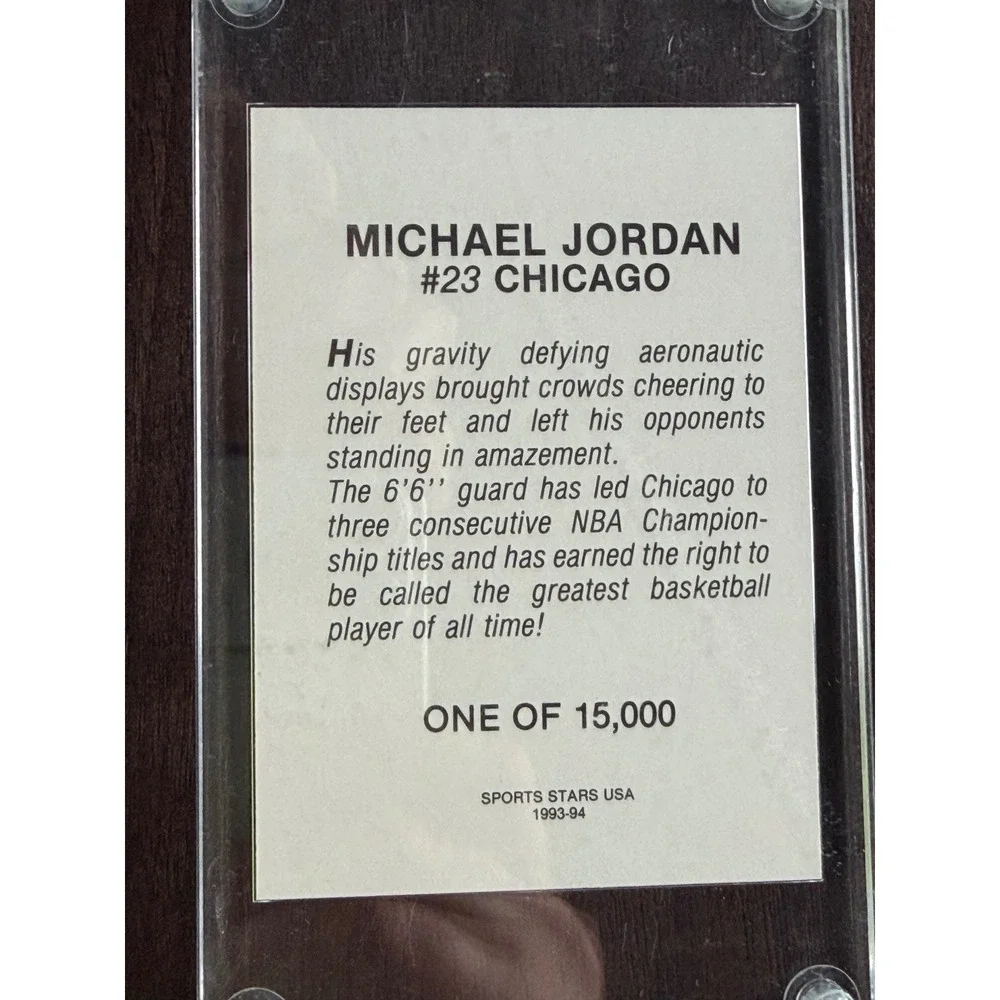 1993-94 Sports Stars USA Michael Jordan #23 Chicago Bulls Limited 1 of 15000 NBA